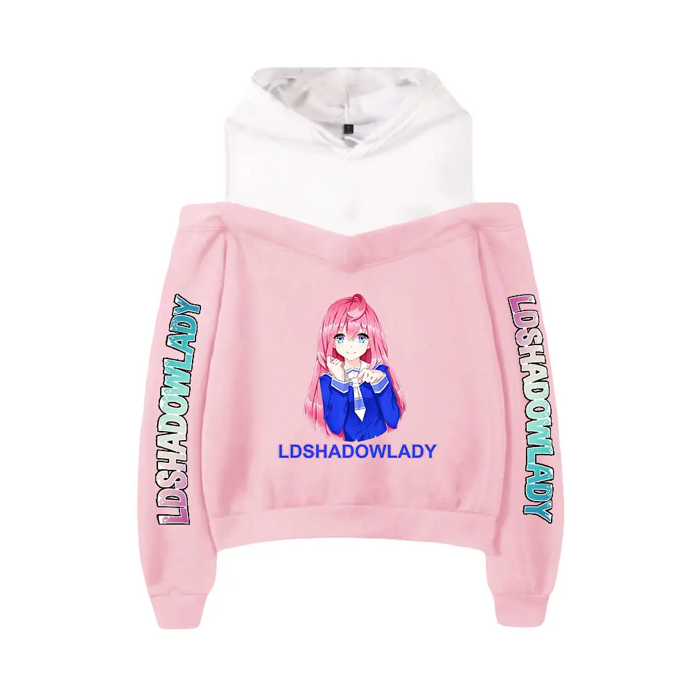 

LDShadowLady Merch с капюшоном, 2D печать, женские Популярные топы с открытыми плечами, толстовки для девочек, свитшоты, топы на заказ, одежда