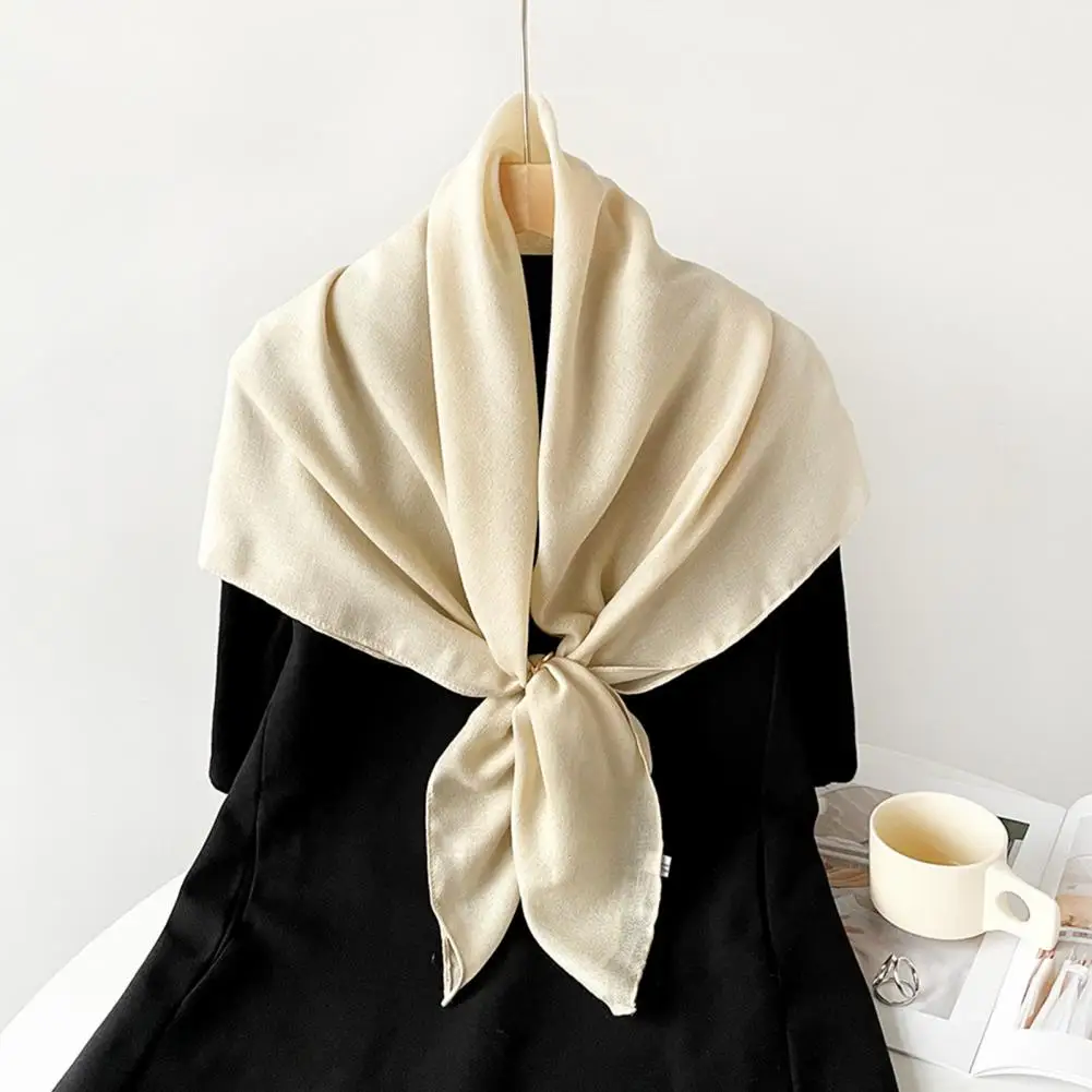 Scarf Wrap Elegant Faux Silk Scarf Collection Solid Color Thin Women Shawl Lightweight Beach Wrap Soft Long Scarves for Travel