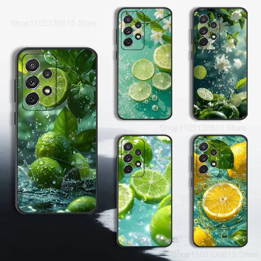 

Tasty lemon Fruit Art Phone Case For Samsung S25,S24,S23,S22,S21,S20,S10,Ultra,Plus,Lite,FE,Soft Silicone Black Cover