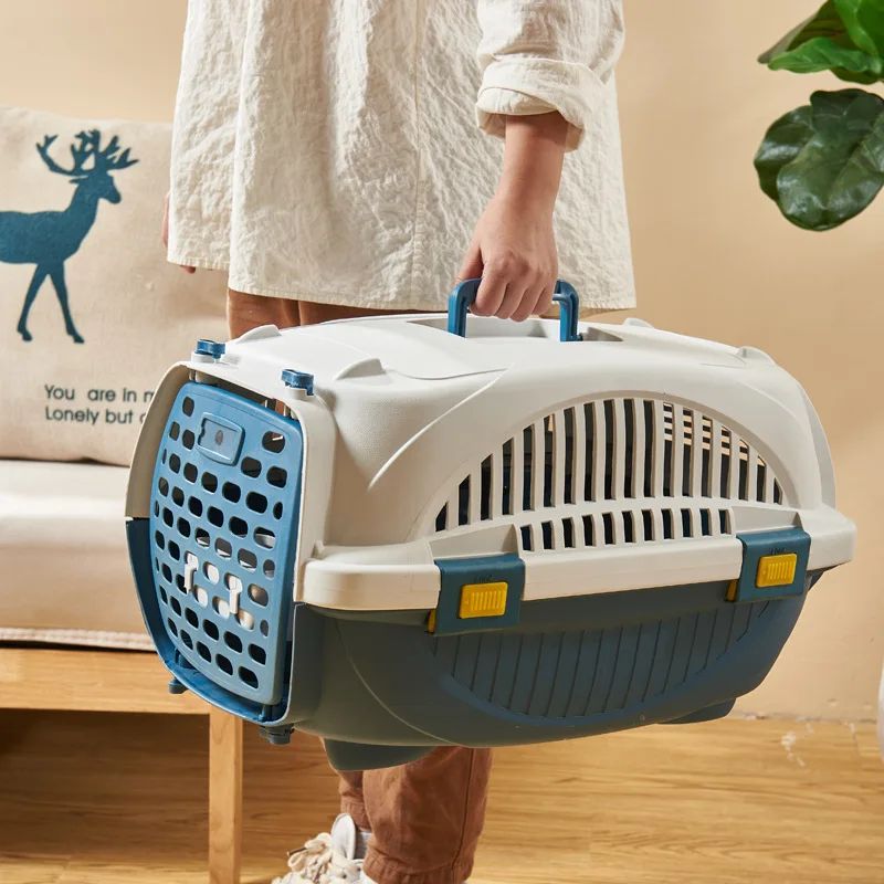 

Breathable Cat Carrier Box Carrying Safe with Handle Travel Crate Transport Cage Carrier Basket for Indoor Puppy Car Outdoor