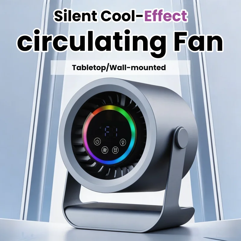 Nouveau ventilateur de circulation silencieux, rechargeable par USB, mini ventilateur de bureau, portable, pour dortoir, artefact de refroidissement longue durée, ventilateur électrique