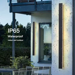 Lampada da parete lunga a LED impermeabile, moderna, ip65, illuminazione per esterni, giardino, villa, balcone, lampada, decorativa, 110 v,220v