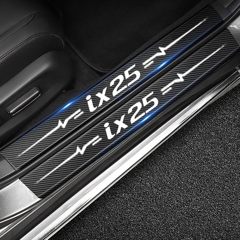 

Carbon Fiber Car Sticker Auto Door Threshold Waterproof Stickers for Hyundai ix25 Emblem Trunk Bumper Strip Decals Styling 2025