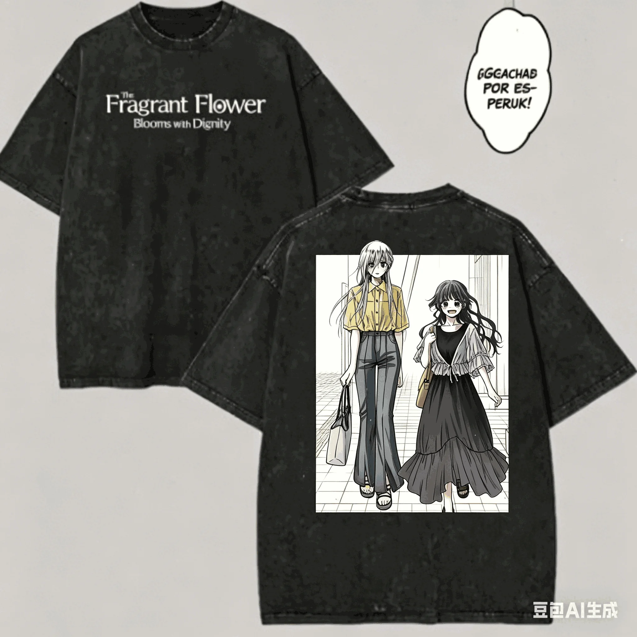 The Fragrant Flower Blooms Washed T-shirt 2026 New Model personality Clothes shirt Year round clothing Vintage Loose Couples tee