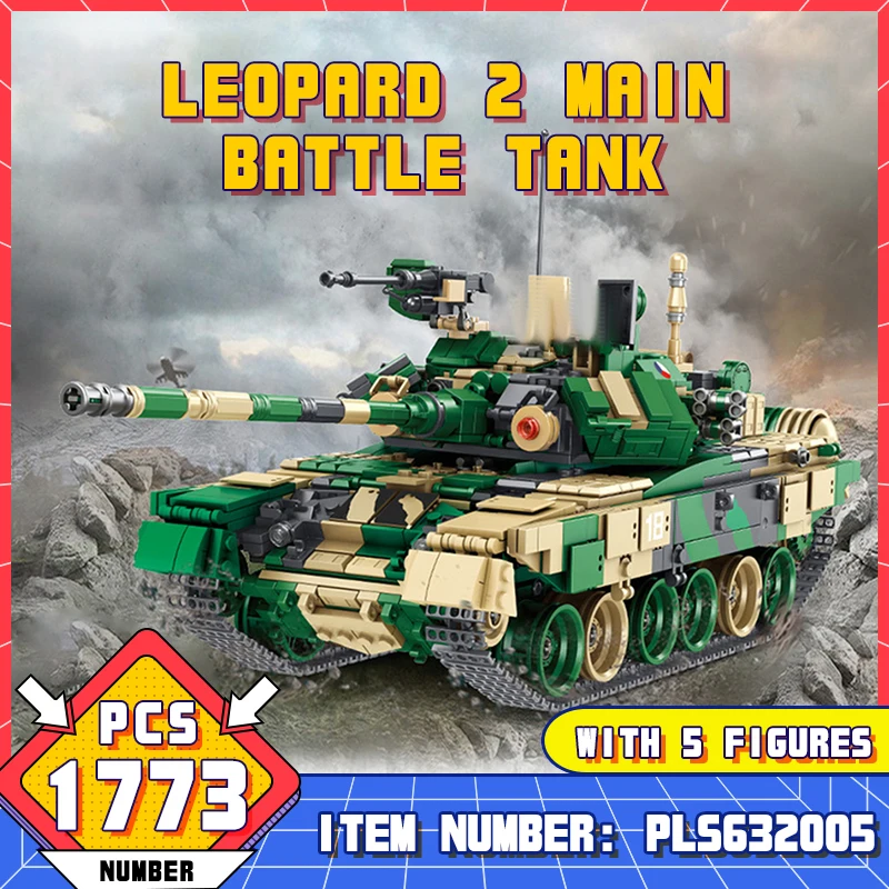 PLS632005 1773Pcs Bricks T90 Main Battle Tank Building Blocks/Russia Military Panzer Tank Model Toys For Boys Kids Adults Gifts