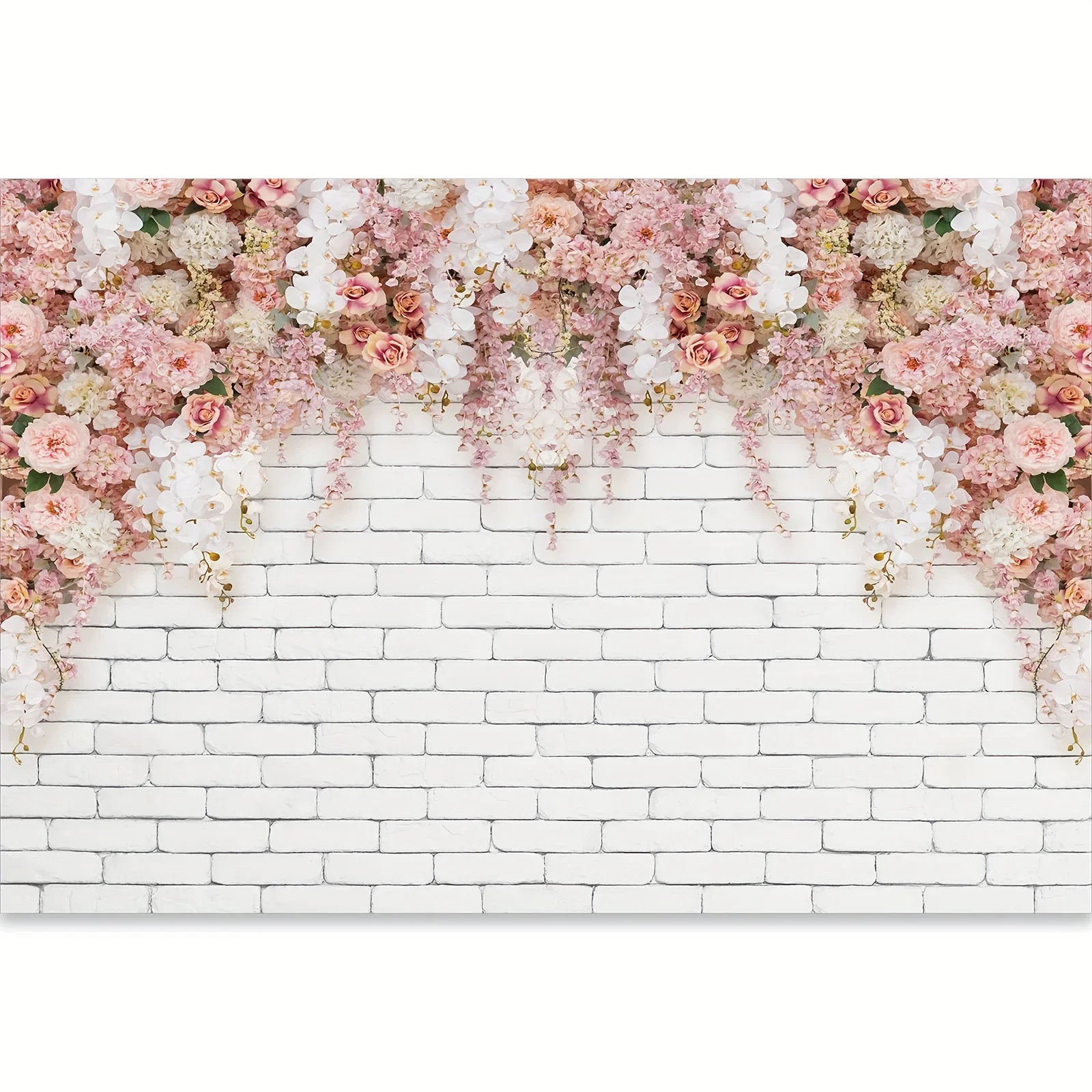 Wedding flower wall background, romantic rose plant photography background, bride and wedding photo studio shooting