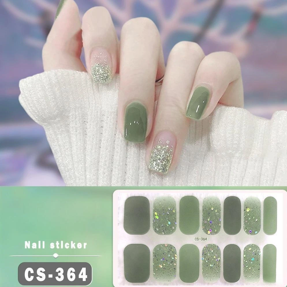 Semi-Cured Gel Nail Wraps - Transparent, Pure Color, UV/LED Lamp Required, Long Lasting, Full Cover Nail Polish Strips