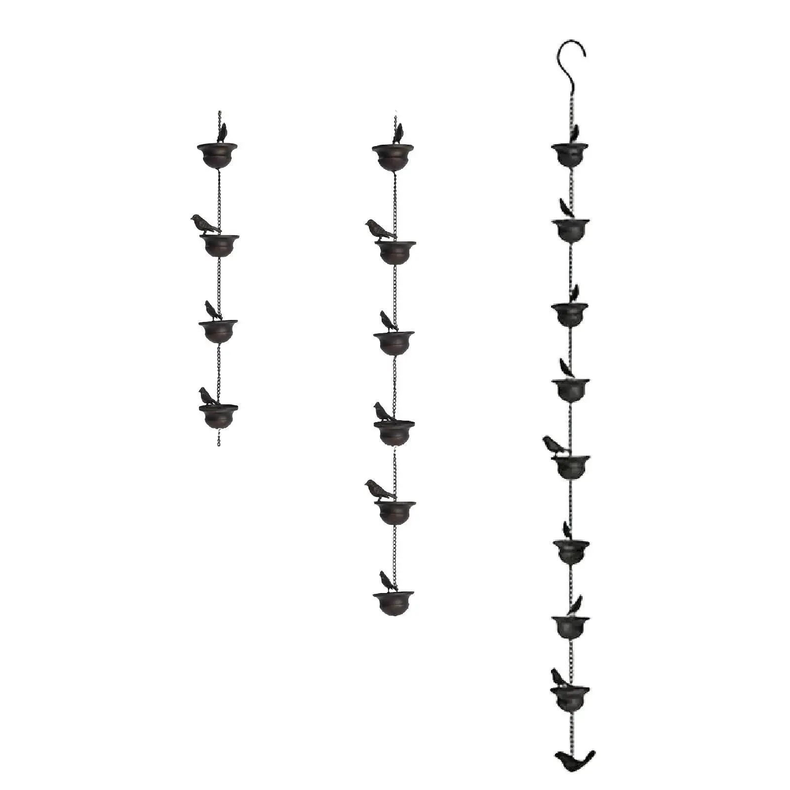 Bird Rain Chains for Gutters Decorative Bird Bath Replacement for Downspouts