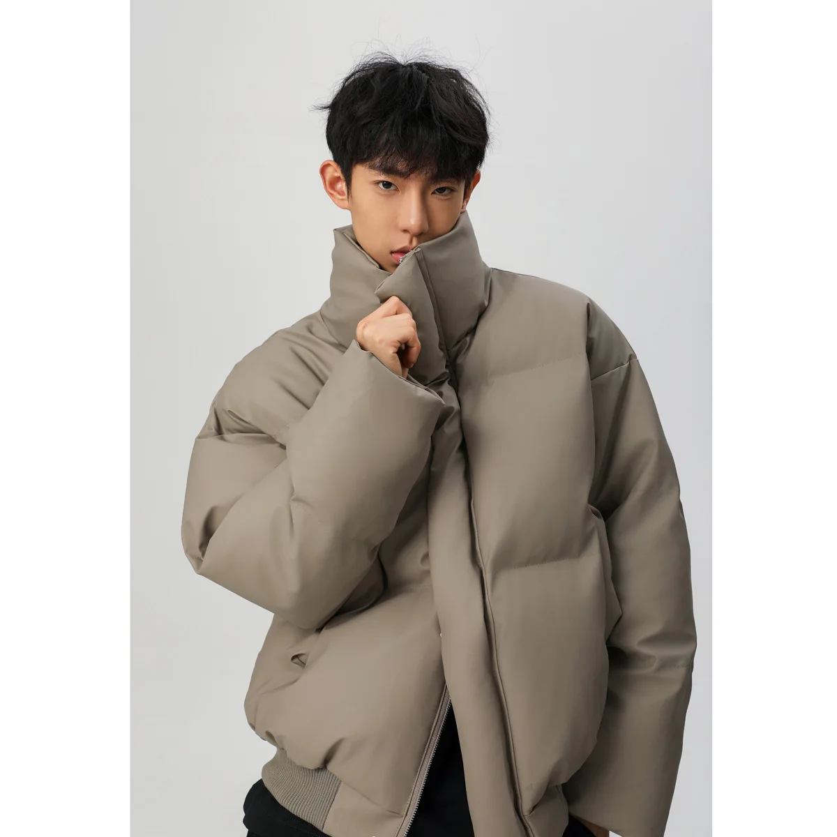 Jaet ort masculino de algodão de inverno, gola de couro duro, American Sle Thiened Casual Faion Youth ulated na China