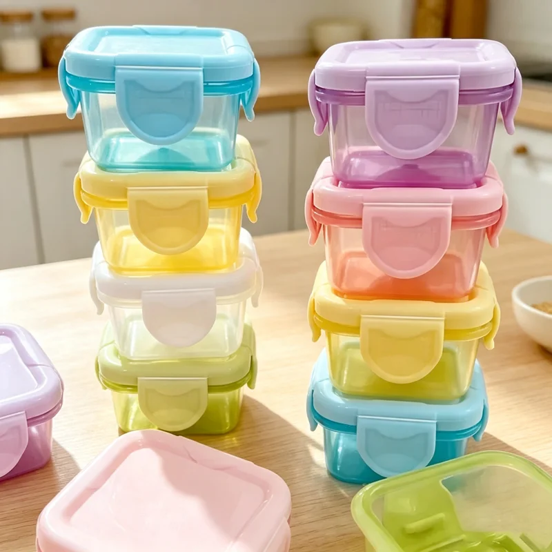 Baby Food Prep Containers - Conjunto de 4 Mini Potes Herméticos