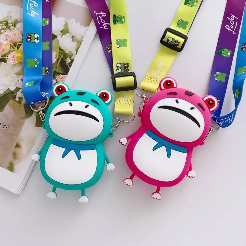 

Large Capacity Frog Children Bags Cute Silicone Fidget Squeeze Push Pop Bubble Toy Kids Coin Purse Girl Coin Case Bag Pouch