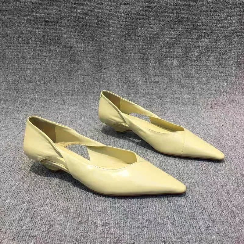 

Ladies Shoes 2025 Slip on Women's Sandals Fashion Office & Career Sandals Women Pointed Toe Low Heel Hollow Shoes Women Zapatos