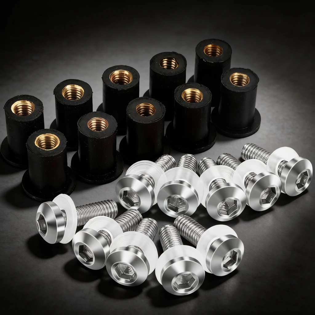 

10pcs Motorcycle Accessories Windscreen Bolts Windshield Screws Fairing Mounting Nut Fastener Washer Kits Aluminum Screen Parts