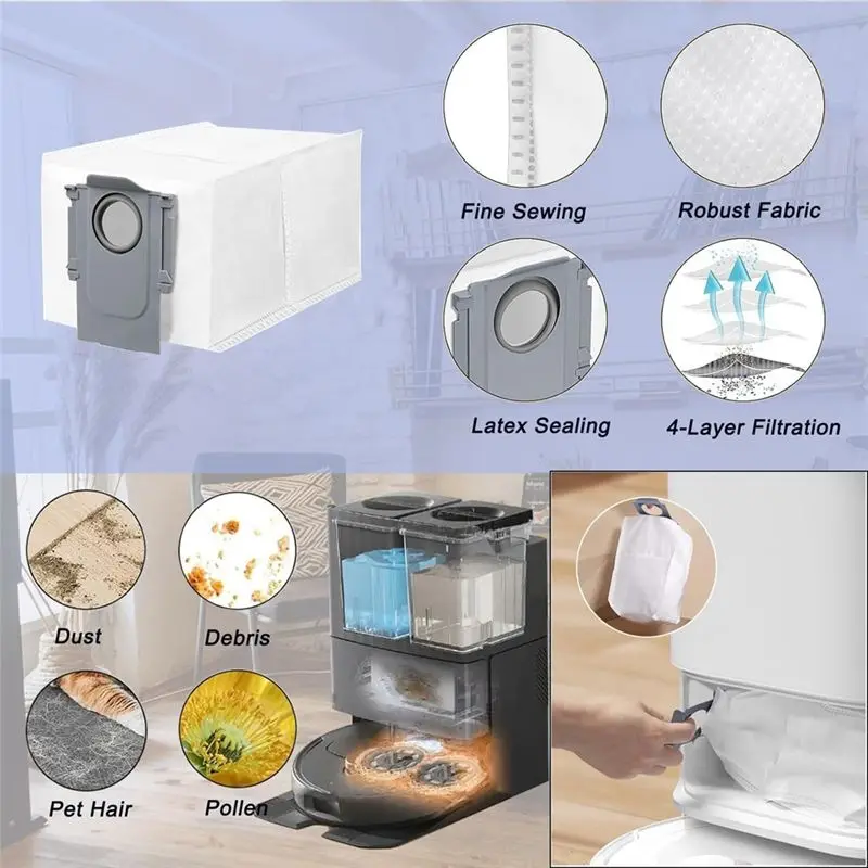 AA94-Replacement Parts For Q Revo S, Qevo Pro, Qrevo Maxv Robot Vacuum, Accessories Kit Brush Filter Mop Bags