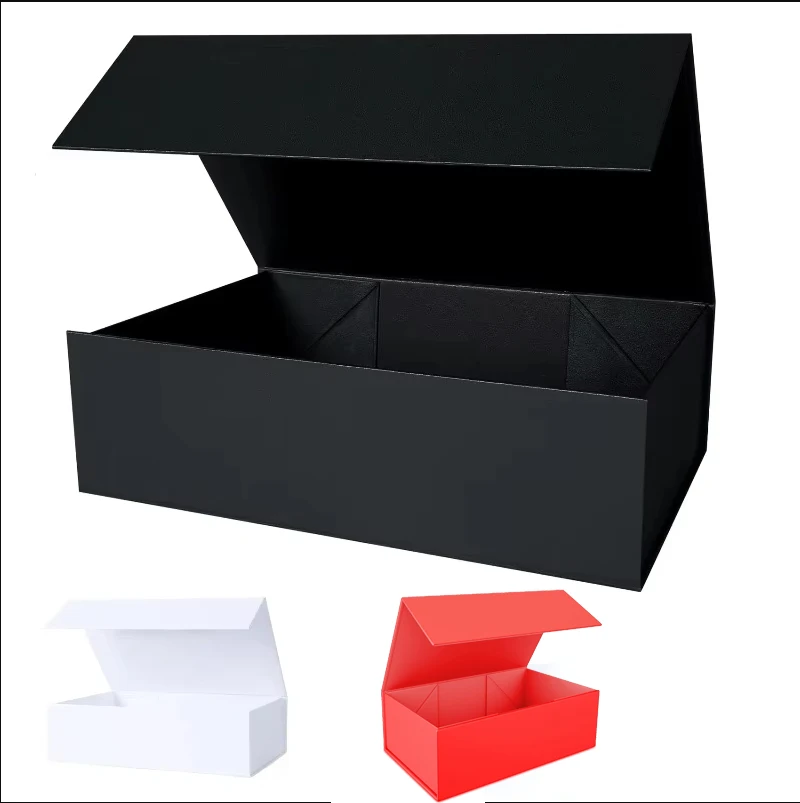Large Magnetic Gift Box with Lid 33x25x12CM Collapsible Gift Packaging Box for Present Graduation Birthday Wedding Groomsman Box