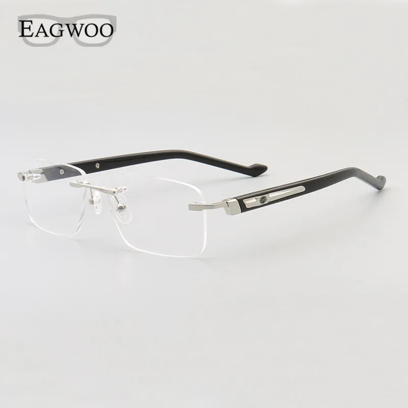 

Rimless Glasses Prescription Metal Alloy Spectacle Frameless Optical Frame Men Designed Eyeglasses Business Style