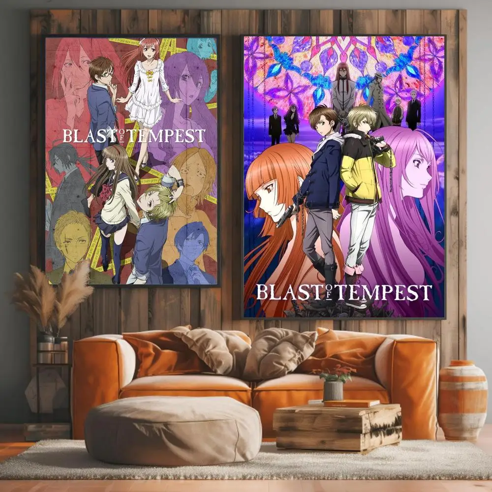 anime B-Blast of Tempest-T Painting Calligraphy Elegant Botanical Decor for Living Room Modern Interior Design