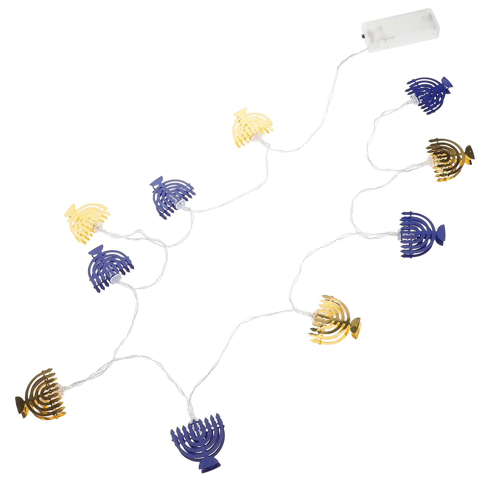 

Hanukkah LED Copper String Lights Nine-Branched Menorah Holiday Decoration Indoor Outdoor Festival Centerpiece Table Lights