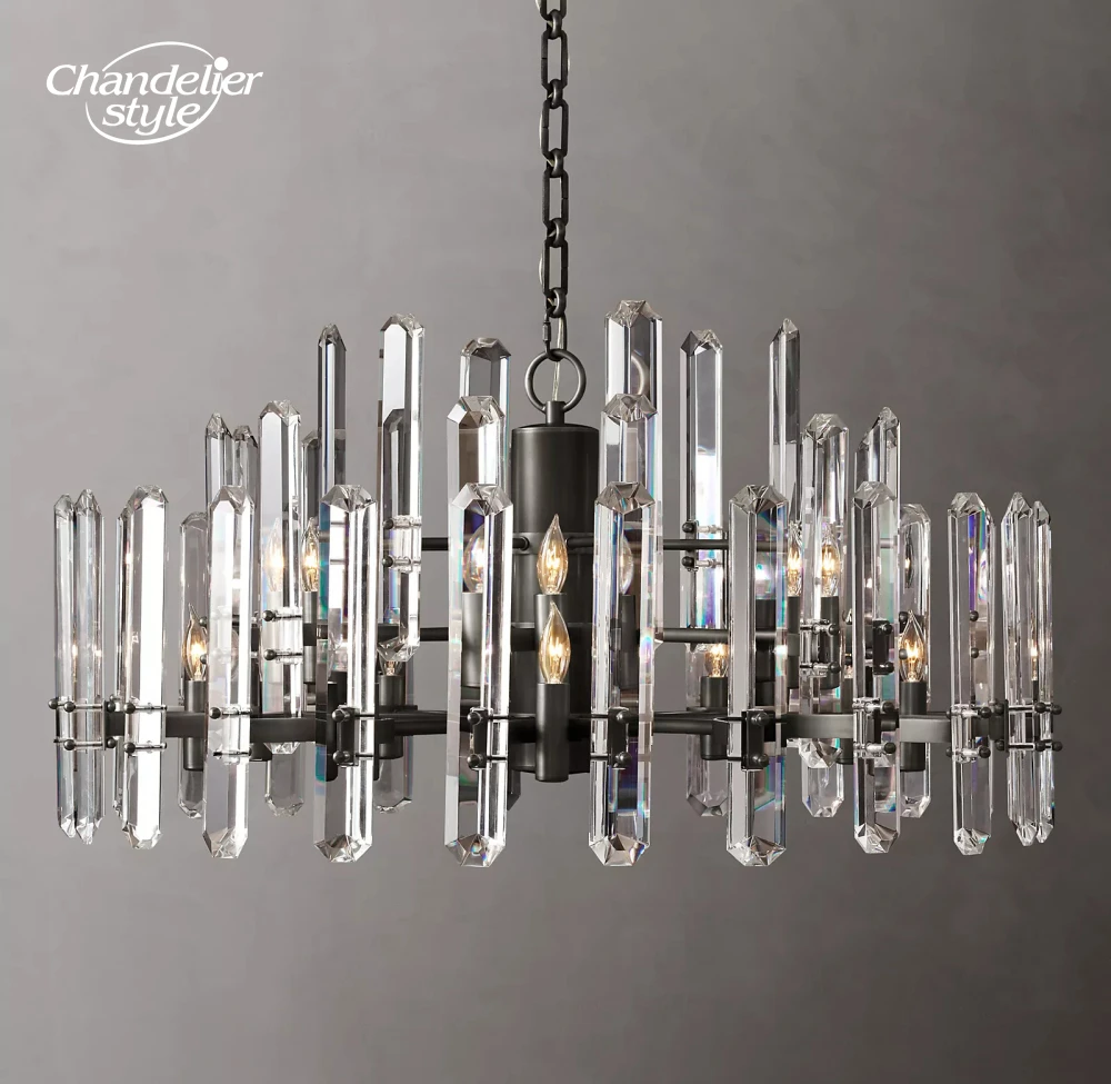 

Bonnington Chandeliers Lighting Modern Vintage LED Brass Chrome Black Crystal Lamps Dining Room Living Room Lights Fixture