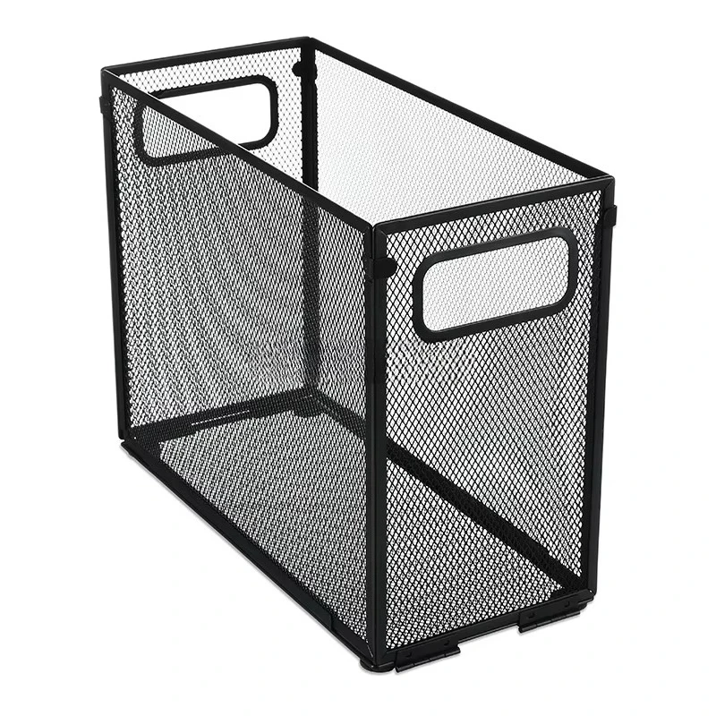

Small metal mesh desk storage device foldable office magazine file storage rack family mailbox sorting storage