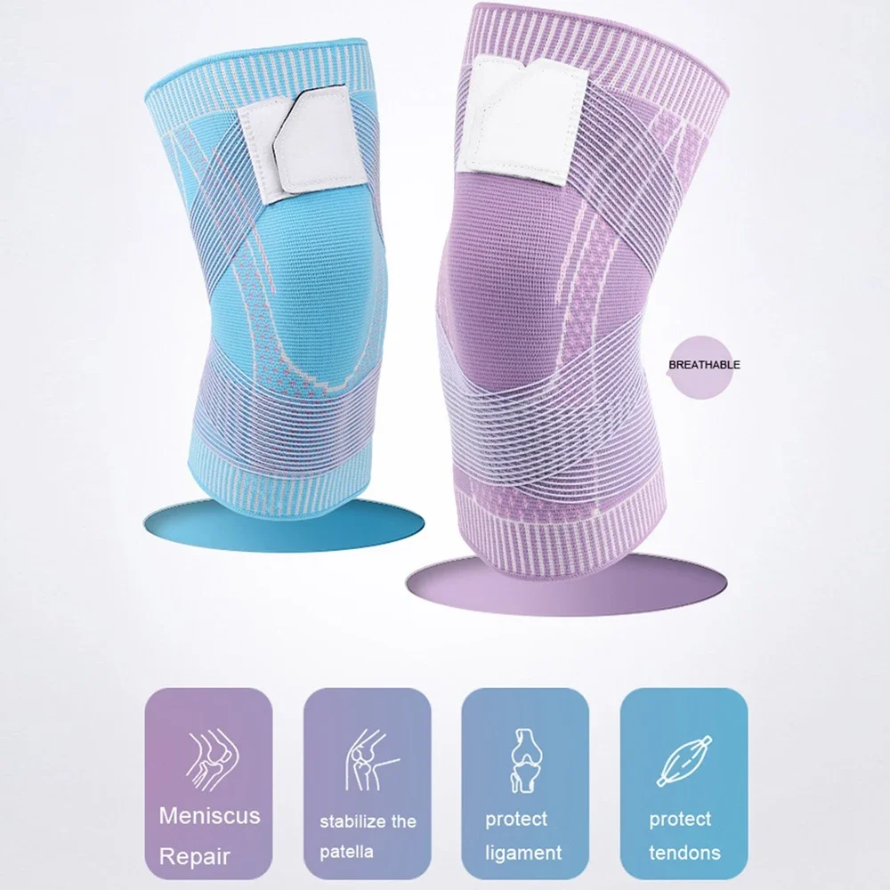 1Pcs Elastic Compression Knee Sleeve Women Men Exercise Knee Brace Leg Sleeve Workout Joint Pain Knee Sleeve Running Basketball