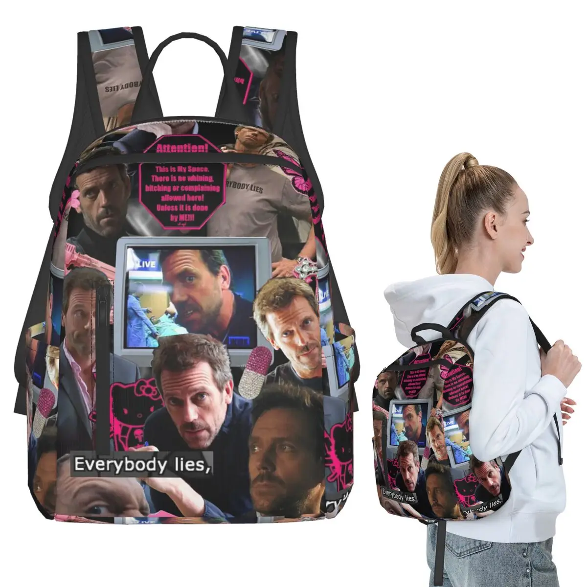 

Dr. Gregory House Tomorrowland Backpack Student BookBag Kids School Bag Laptop Shoulder Bags Boys Girls