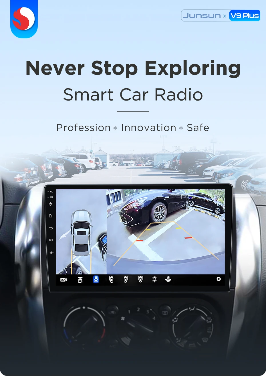 Junsun 360° ° Panorama Kamera Auto Radio Für Suzuki SX4 2006-2013 Für Fiat Sedici 2005-2014 Drahtlose CarPlay Android Auto GPS Navi – Detail 1
