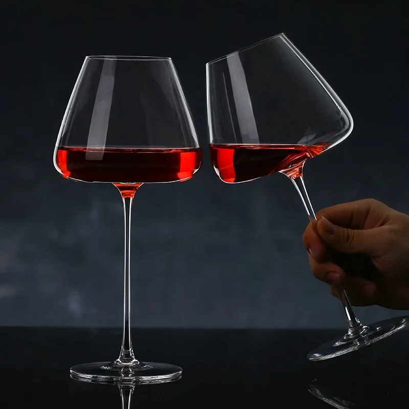 Creative 550-650Ml Convex Bottom Handmade Red Wine Glass Ultra-Thin Crystal Burgundy Bordeaux Goblet Art Big Belly Tasting Cup