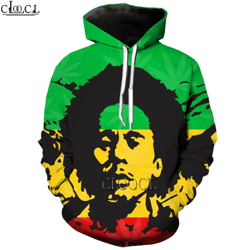 

CLOOCL Men Hoodie Bob Marley 3D Graphics Character Printed Hoodies Long Sleeve Unisex Casual Pullover Hoodies & Sweatshirts