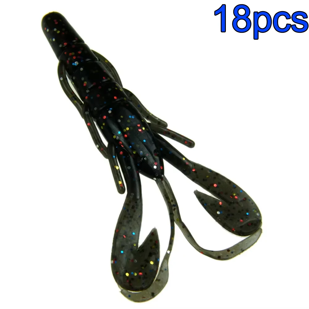 

18pieces Fishing Lures Crayfish Shrimp Soft Baits 95mm 6g Silicone Artifical Bait For Ned Rig Soft Lure For Bass Perch