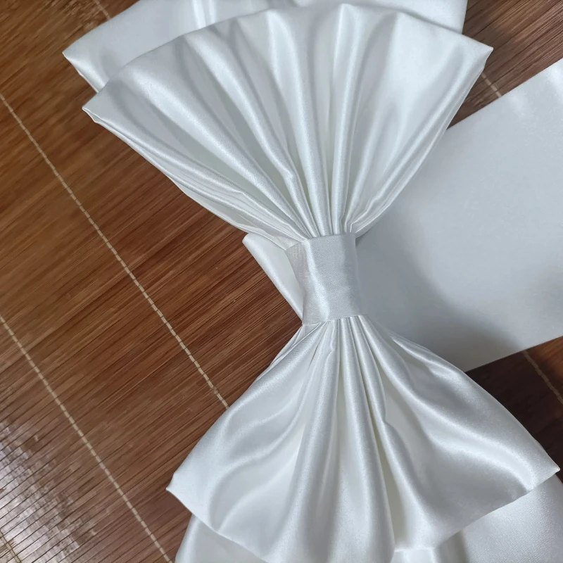 Separate ivory satin bow wedding knot white detachable bridal dress satin knot wedding and important occasions / wedding accesso