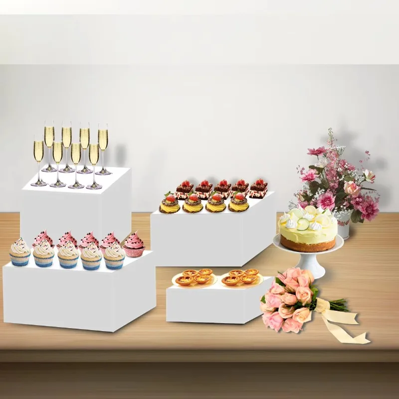 Espositore verticale per alimenti da buffet da pranzo in acrilico bianco