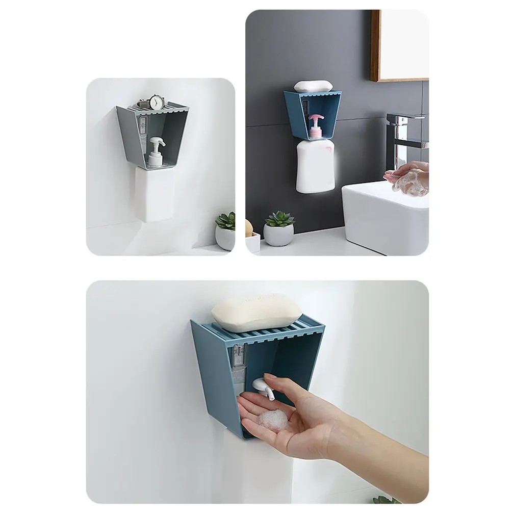 Organizador de baño montado en la pared, estante para botella de champú, Gel de ducha, soporte para jabón líquido, estantes autoadhesivos, colgador