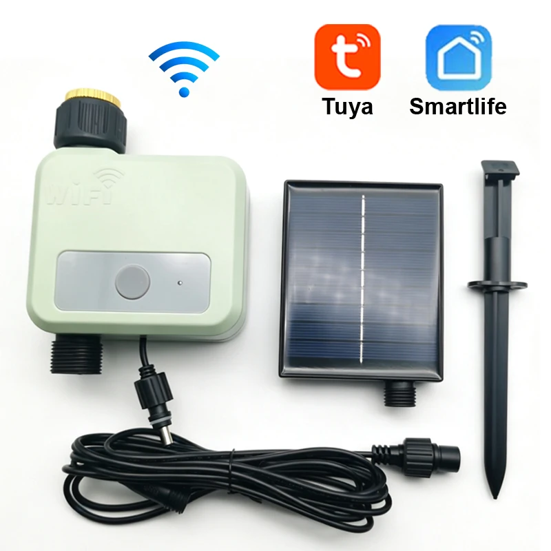 

Tuya WiFi Watering Timer Solar Smart Irrigation Controller Tap Valve Outdoor Automatic Garden Rainfall Delay System