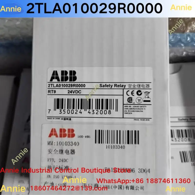 Brand new safety relay RT9, 24VDC, model 2TLA010029R0000