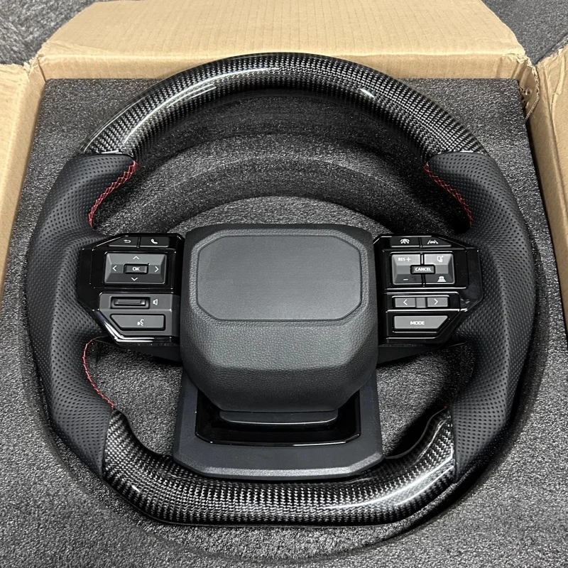 Really Carbon Fiber Customized Steering Wheels For Toyota Landcruiser Prado LC200 LC300 LC250 Steering Wheel Assembly Modified view 4