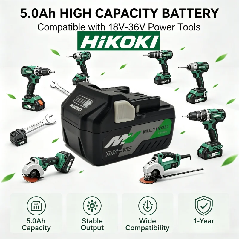 Hitachi 18V 8Ah Lithium Battery,Memoryless Effect,As You Charge,you Can Use It,fit BSL36A18 BSL36B18,for Hitachi Cordless Drill