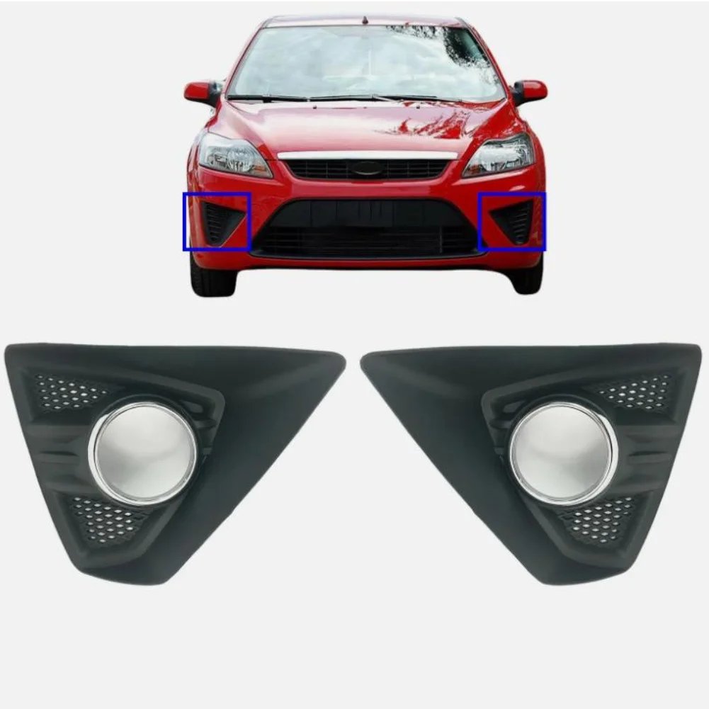 For Daily Driving Fog Light Cover Headlight Surround Pre Drilled Holes Sleek Black Finish For Ford Focus 2009-2012