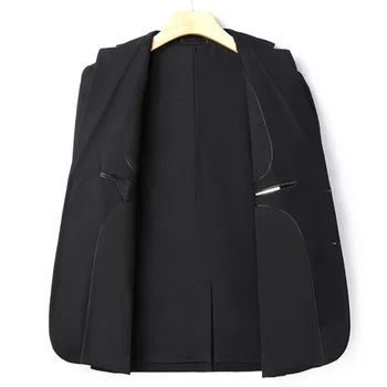 8XL Suit (Blazer+pants) Fashion Business Gentleman Italian Style Slim Solid Color Professional Suit Wedding Groom Best Man Suit 4
