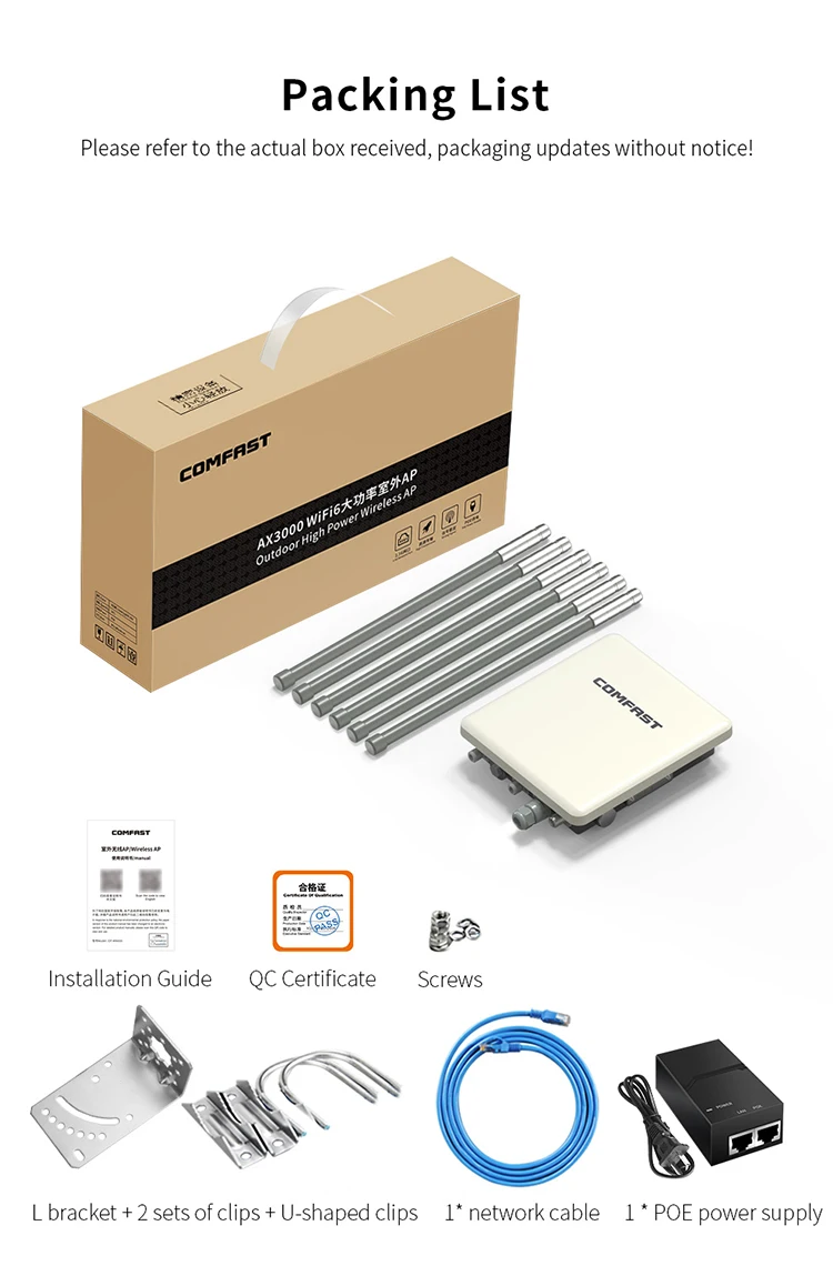 2025 hot sale 3000Mbps CF-WA937 Wifi6 Gigabit 48V POE 2.5G Port Omnidirectional Wifi Router Outdoor Access Point