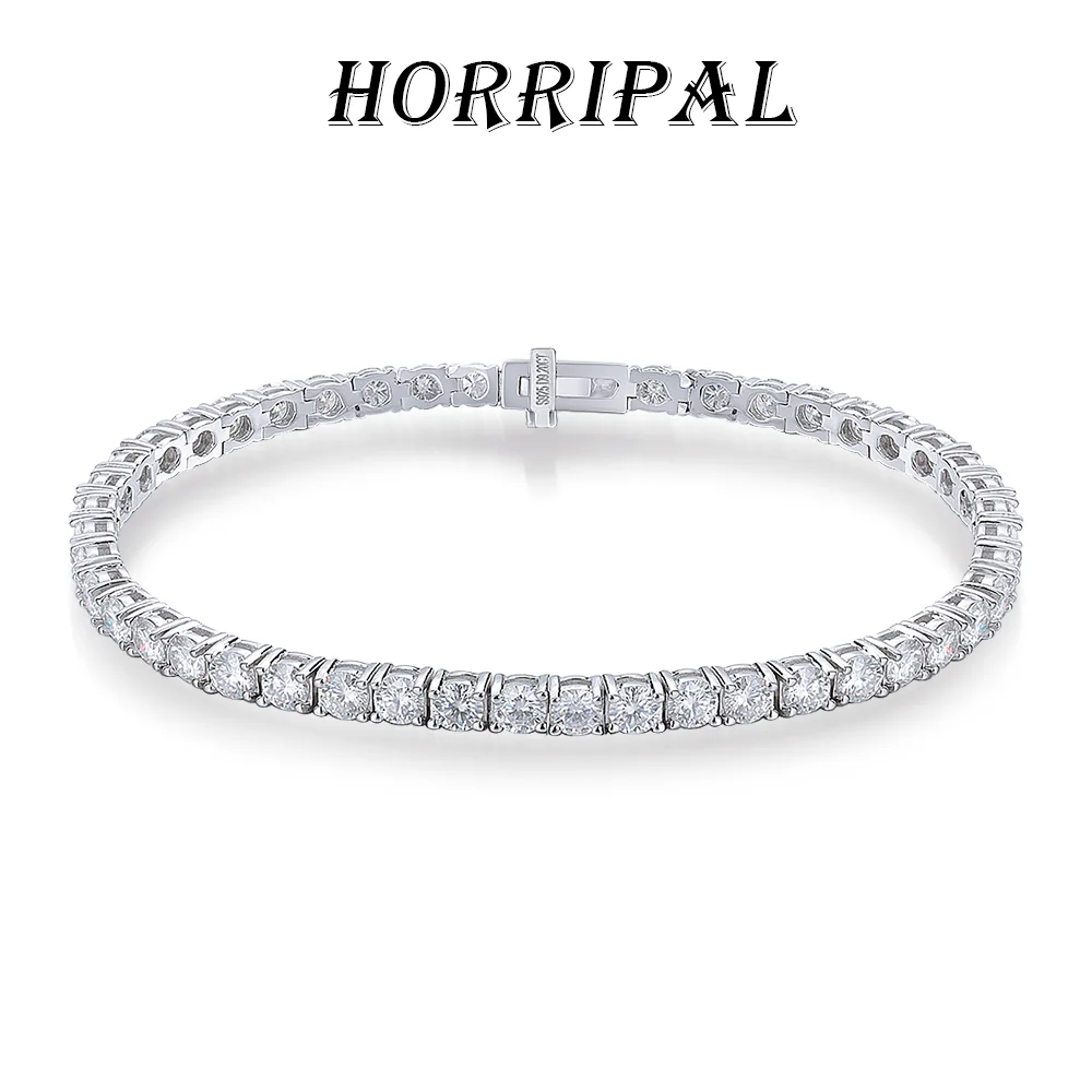 

HORRIPAL 2026 New 3MM D Color VVS1 Moissanite Tennis Bracelet for Women Man S925 Sterling Silver Sparkling Classic Fine Jewelry