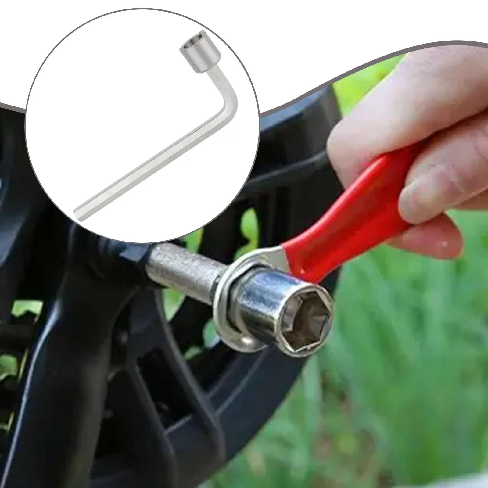 Bike Chainring Bolt Wrench Installation Removal Tool Fixing Bolt Steel Construction Slotted Chainring Nut Tool for Road Bikes,