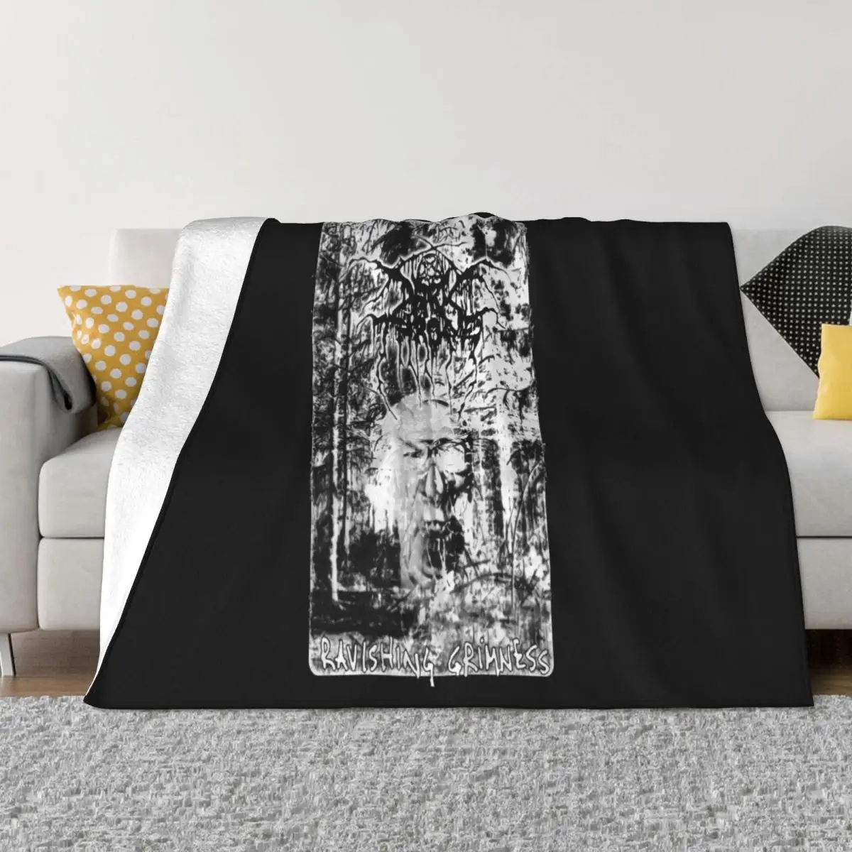 Darkthrone Ravishing Grimness V1 White Extreme Metal Band Brand Style Many Colors Humour Throw Blanket