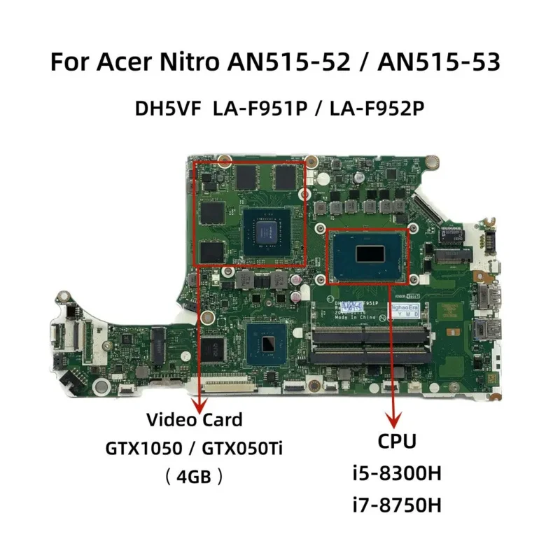 LA-F952P для основной платы Acer Nitro AN515-52 i5-8300H i7-8750H GTX1050 GTX1050Ti- LA-F952P для основной платы Acer Nitro AN515-52 i5-8300H i7-8750H GTX1050 GTX1050Ti-
