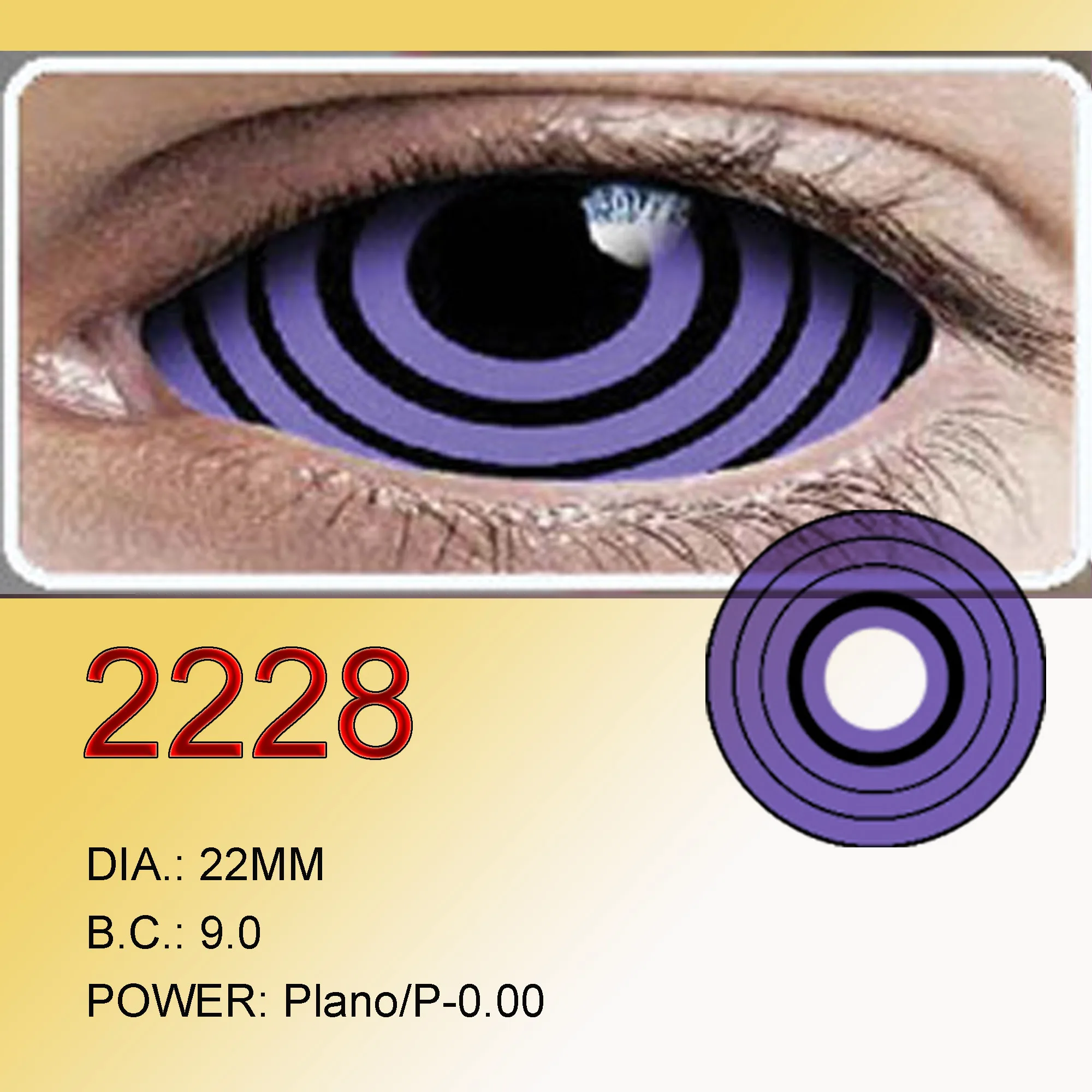 22mm Full Eye Colored Sclera Contacts Lenses Plano Halloween Anime Accessories CL2206