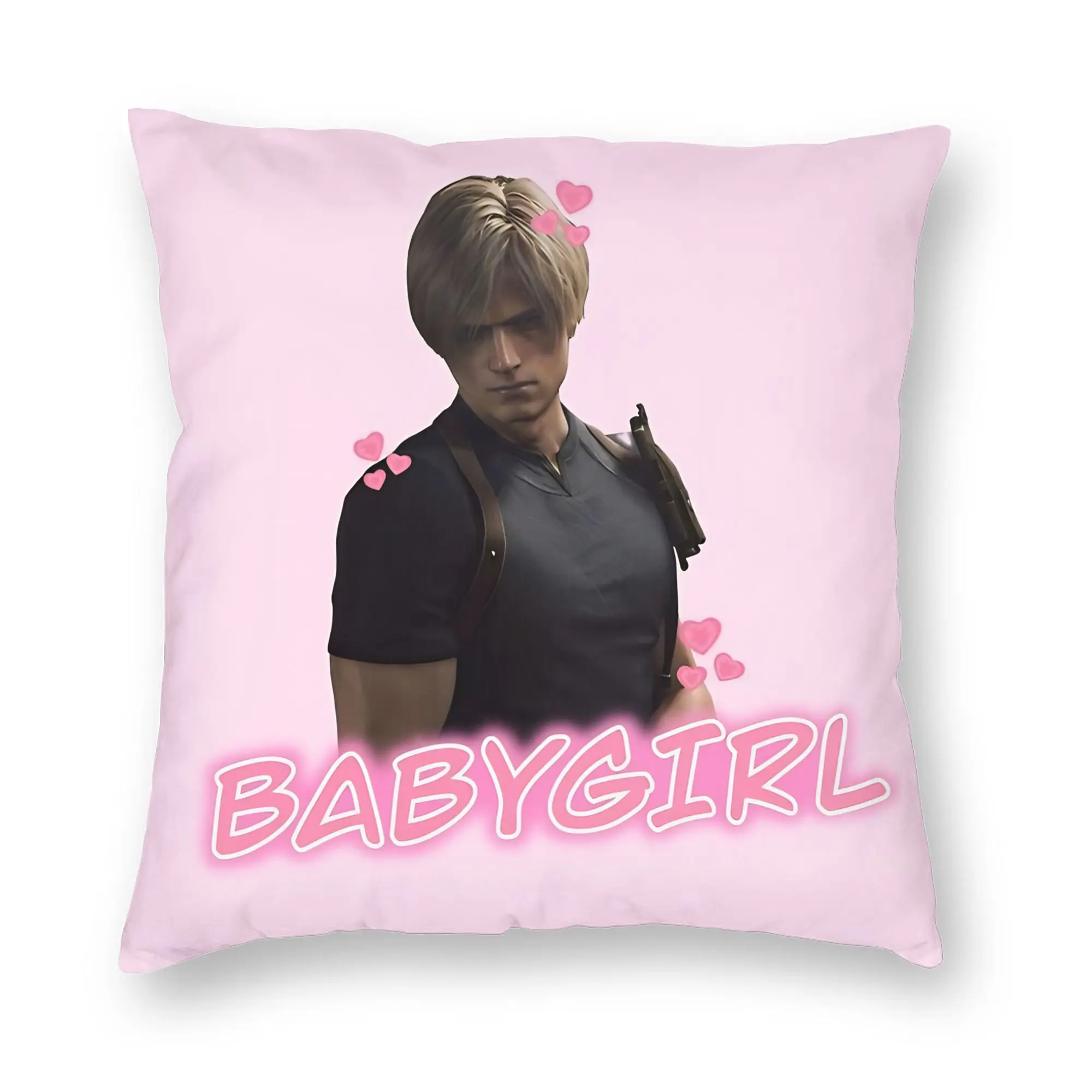 Leon Kennedy Babygirl Pillowcase Printed Polyester Cushion Cover Decor  Pillow Case Cover Home Square 45X45cm