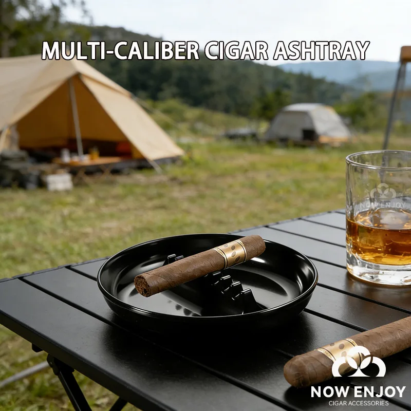 

NOW ENJOY Plastic Cigar Ashtray Lightweight Compact Multifunctional Multi Caliber and Designed Anti Slip Base Cigar Accessories
