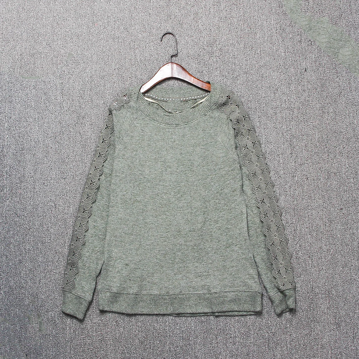 

Весенне-осенний новый круглый кружевной полый эластичный женский вязаный свитер, повседневный топ, большие размеры, длинный све