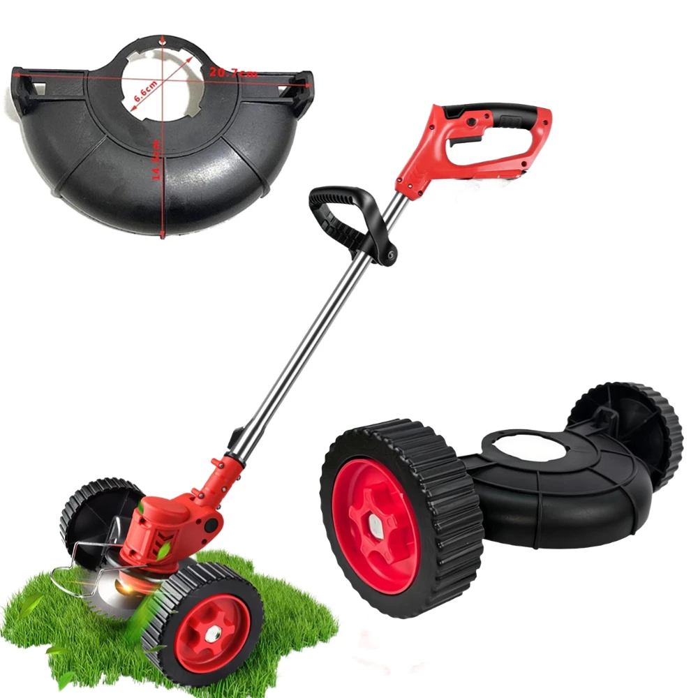 Universal Weed Trimmer Support Wheel Attachment With Protective Cover Multifunctional Portable Grass Cutter Auxiliary Wheel Part
