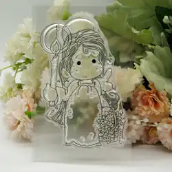 Transparent Silicone Rubber Stamp and Die Sheet, Clear, Beautiful Girl, DIY Scrapbooking, Cute Pattern, Photo Album Stamp